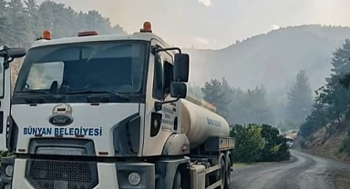 Bünyan Belediyesi, Kahramanmaraş'taki yangın için ekip gönderdi