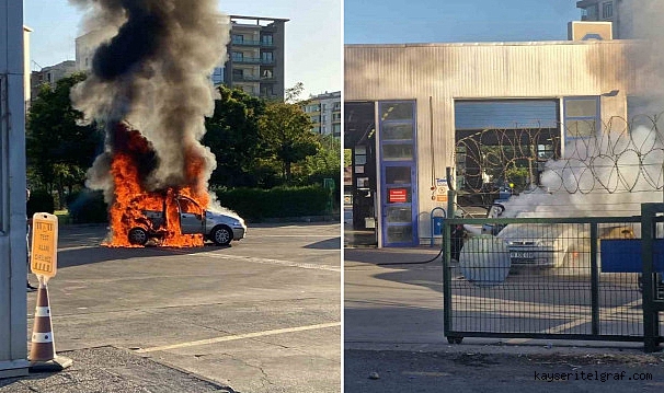 Muayeneden geçmeyen aracını yaktı