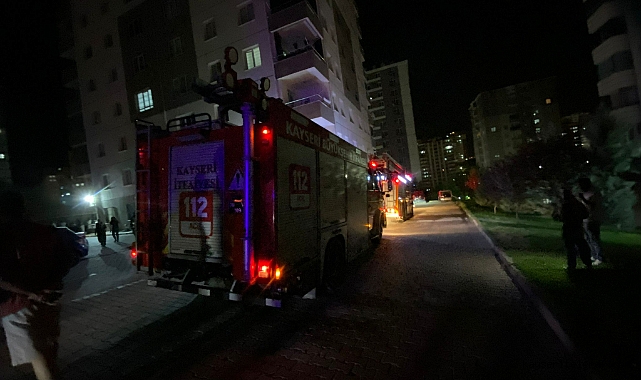 Talas'ta apartmanda yangın çıktı