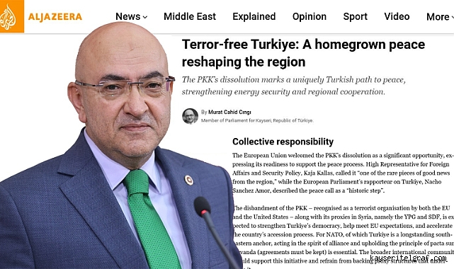 Ak Partili Cıngı, “Terörsüz Türkiye” sürecini El Cezire'ye değerlendirdi