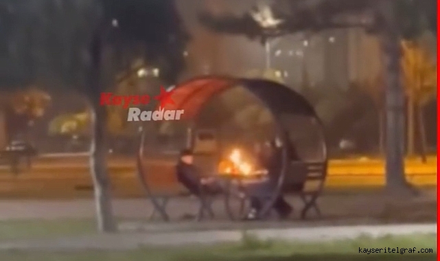 Parkta kamelyayı ateşe veren 3 çocuk yakalandı