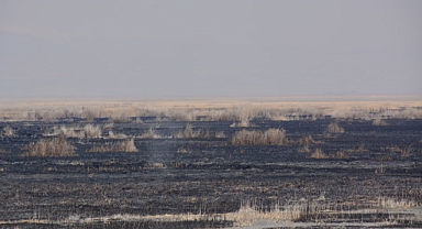 Sultan Sazlığı'nda dün başlayan yangın sürüyor