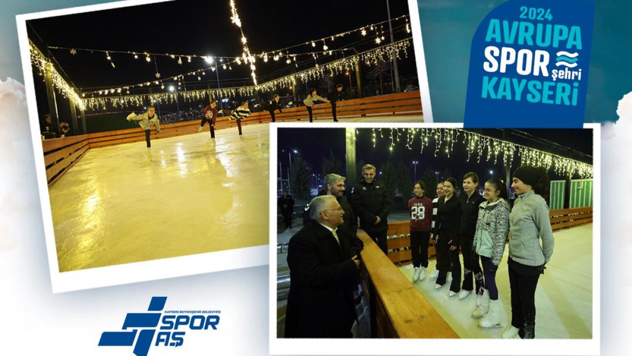 'Açık Hava Buz Pateni Pisti' bayramda ücretsiz hizmet verdi