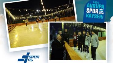 'Açık Hava Buz Pateni Pisti' bayramda ücretsiz hizmet verdi