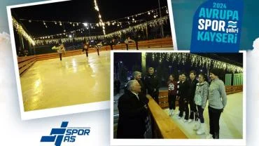 'Açık Hava Buz Pateni Pisti' bayramda ücretsiz hizmet verdi