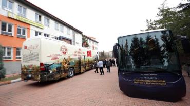 Gezici müzeler Ramazan boyu Talas'ta okulları gezdi