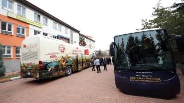 Gezici müzeler Ramazan boyu Talas'ta okulları gezdi