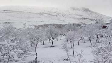Kayseri'de Nisan karı yağdı