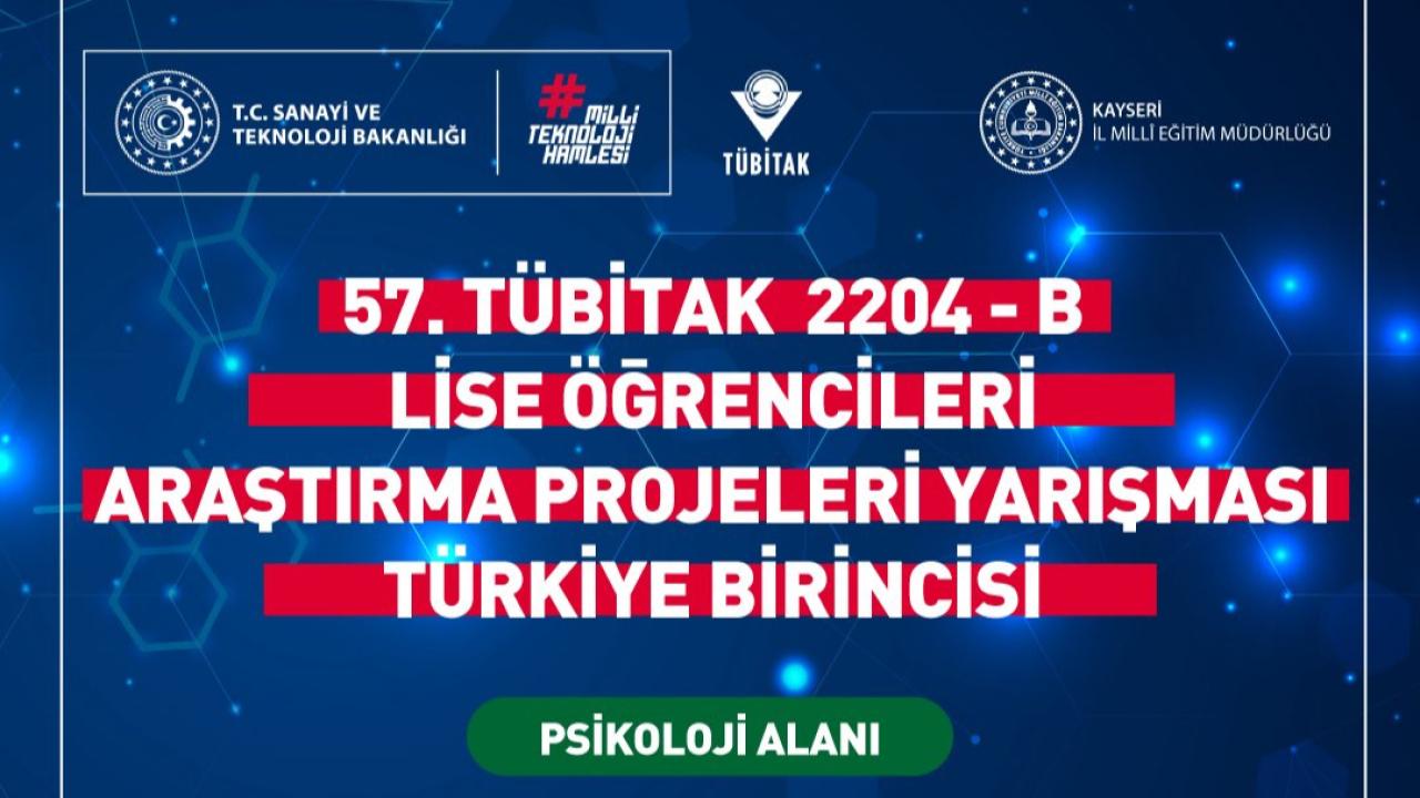 TÜBİTAK yarışmasında Kayserili öğrenci birinci oldu