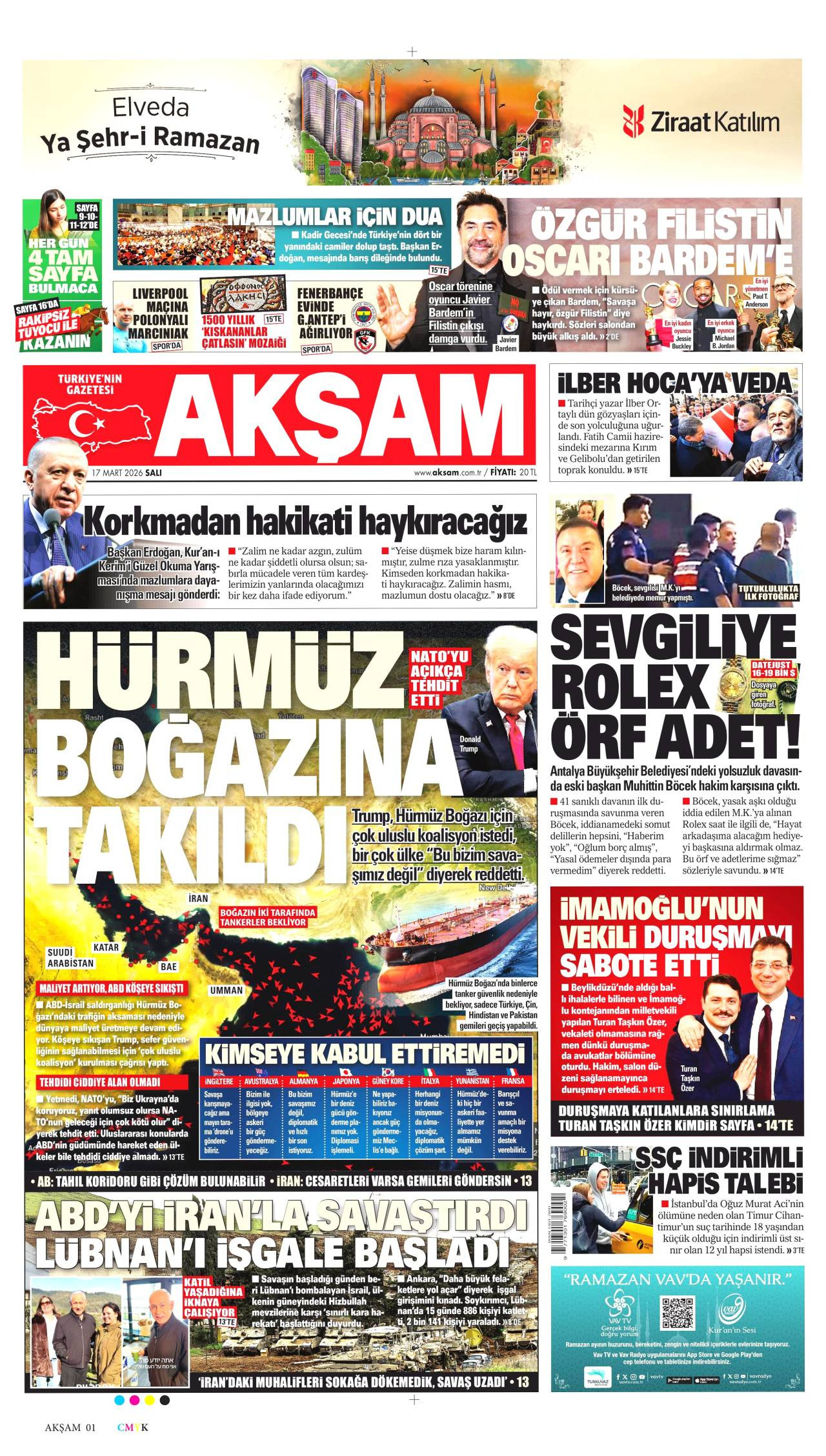 Akşam Gazete Manşeti