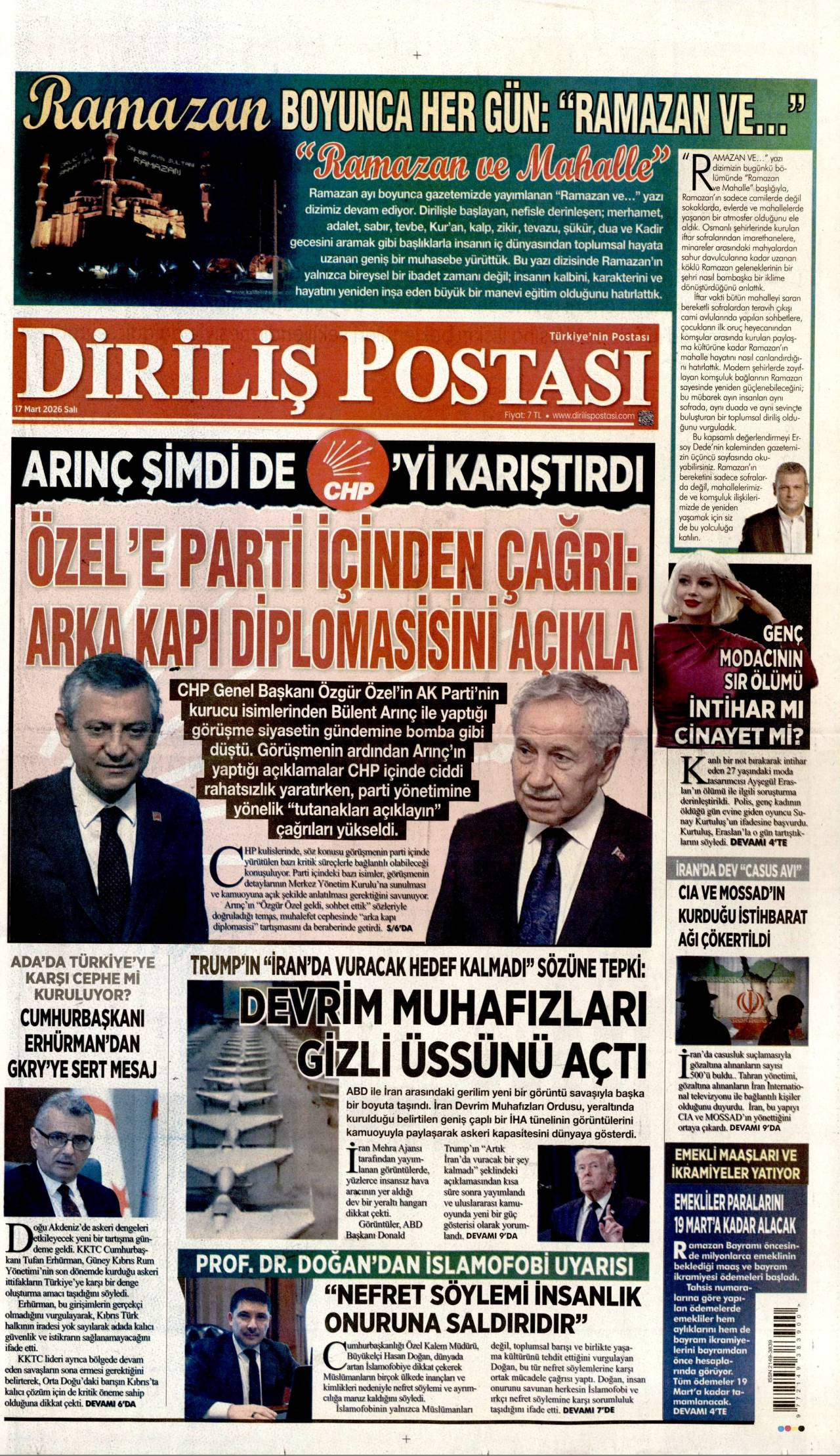 Diriliş Postası Gazete Manşeti